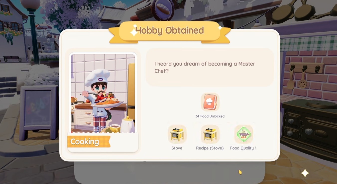 Heartopia Cooking hobby obtained