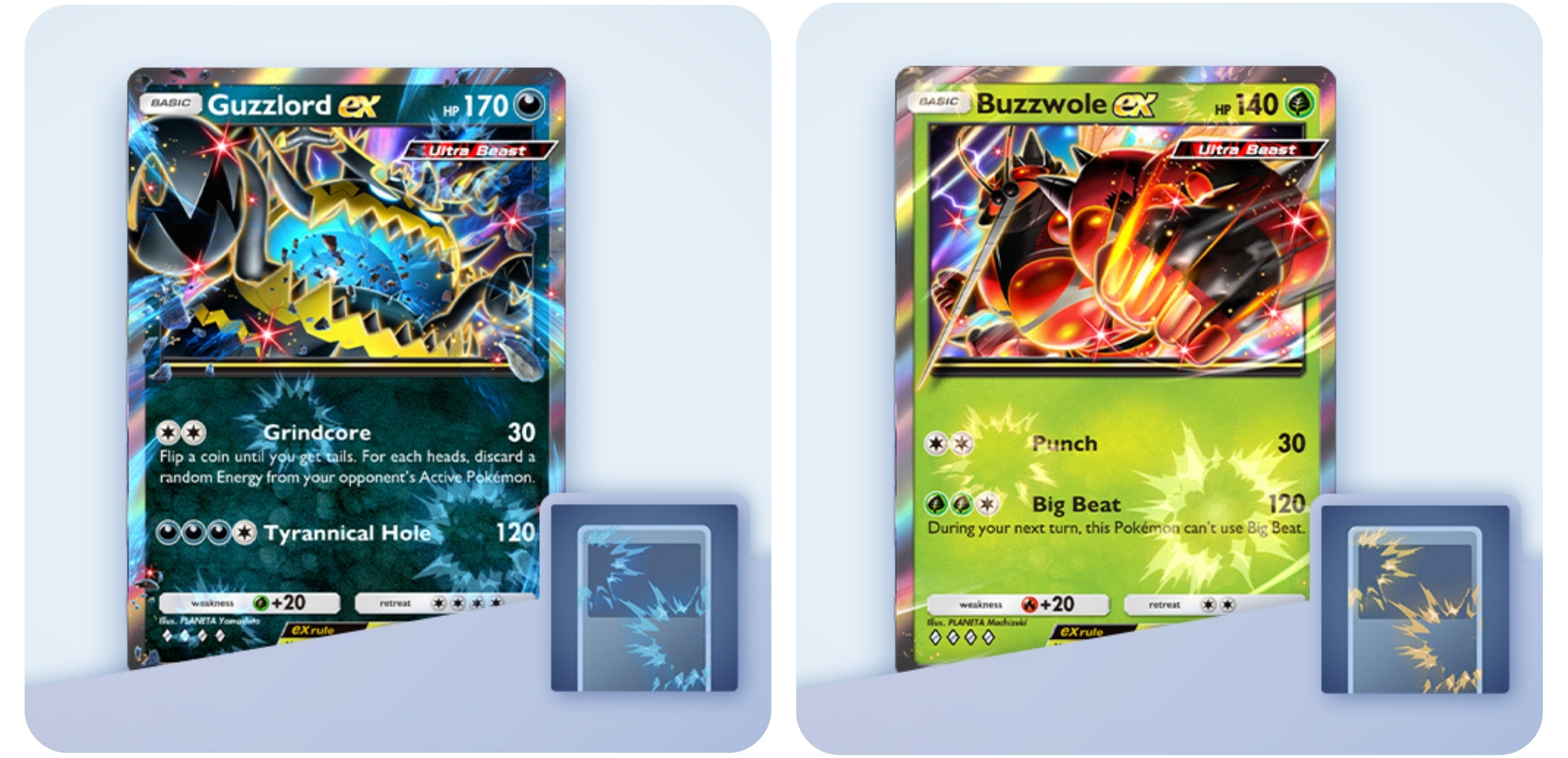 Flairs for Buzzwole ex and Guzzlord ex