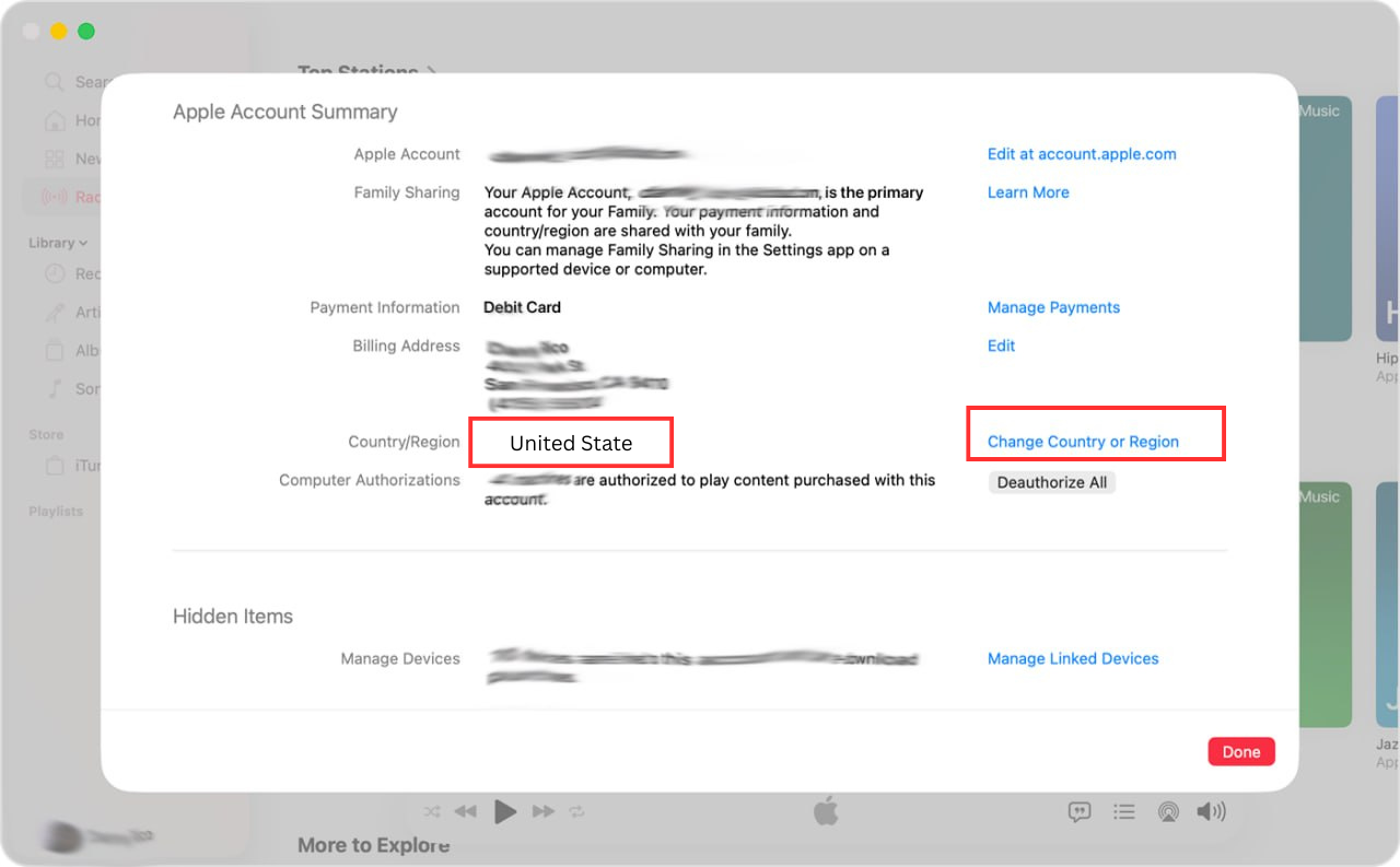 Changing Region of your Apple ID on Mac