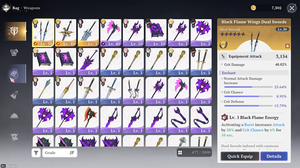 weapon tier list
