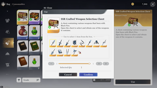 Weapon choose