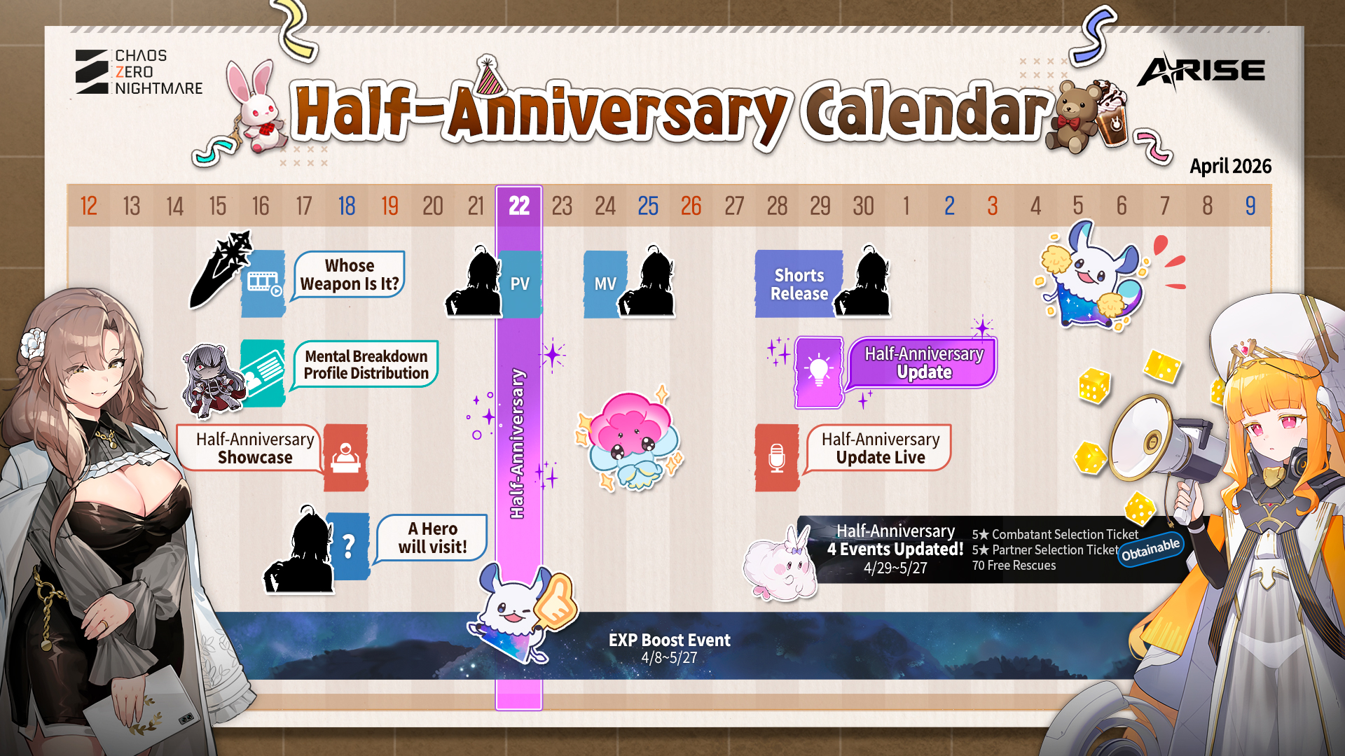 half-anniversary callendar