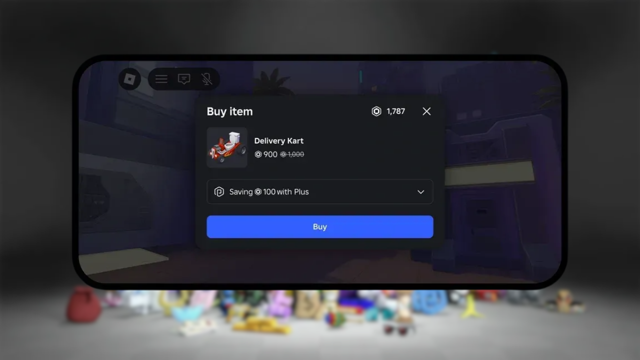 In-game purchase screen showing saving robux when purchase item