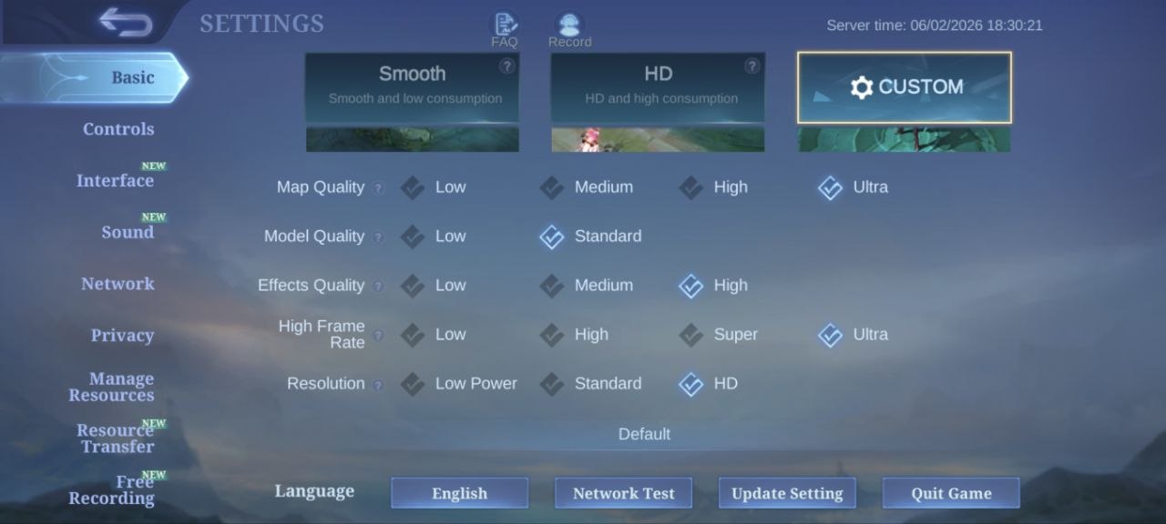MLBB Graphics Settings Ultra