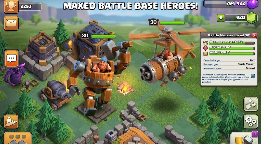 Clash of Clans Upgrade Builder Base Heroes