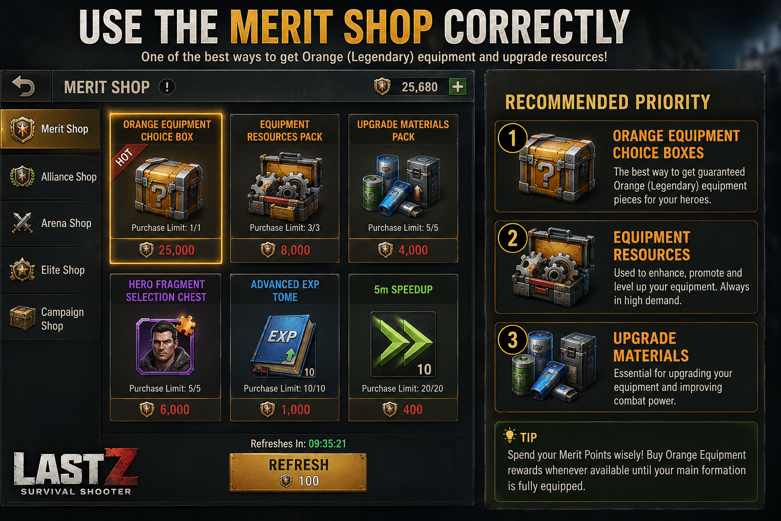 Last Z Merit Shop Rewards