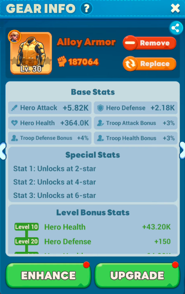 Tiles Survive hero gear upgrade for better Turbo Turtle event progression