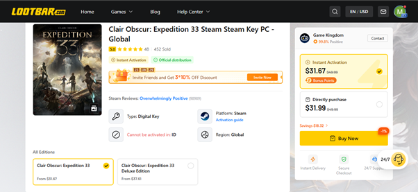 LootBar Expedition 33 Price