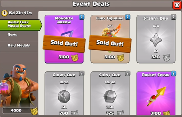 Clash of Clans June 2026 Anime Fury Medal Event Deals and Trader Shop Rewards