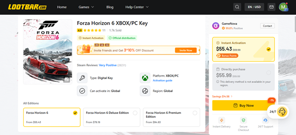 LootBar Forza Horizon 6 Key