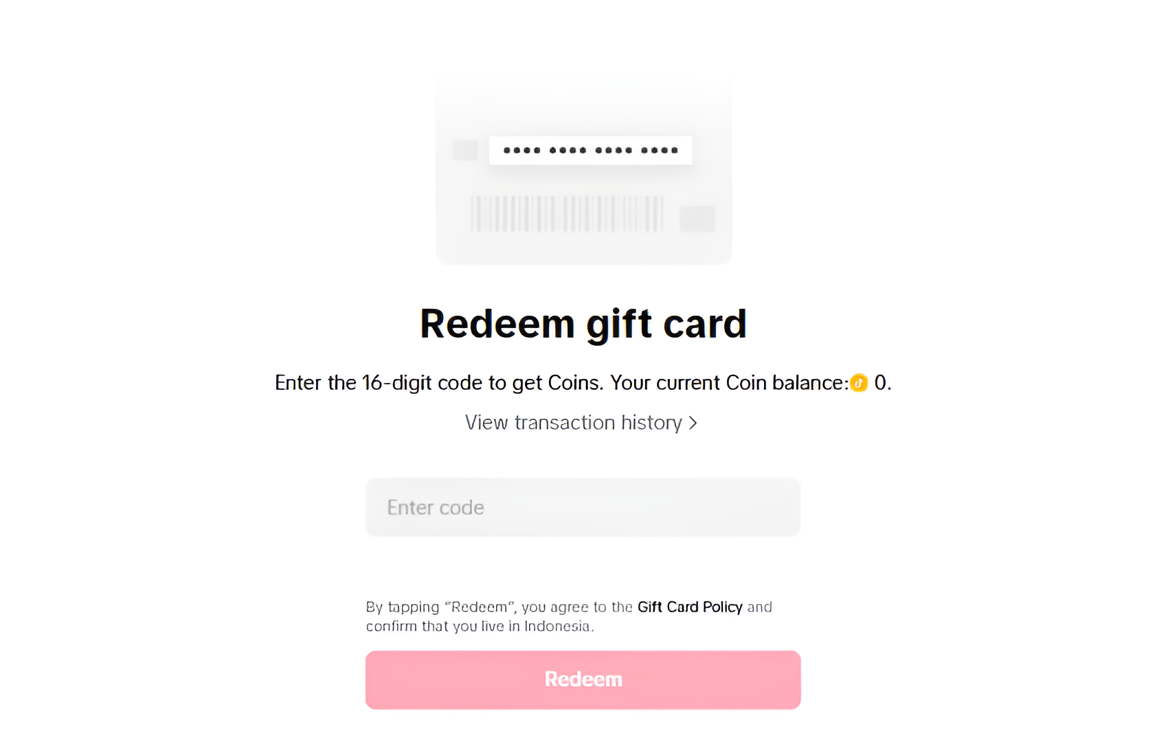 TikTok Redeem Gift Card