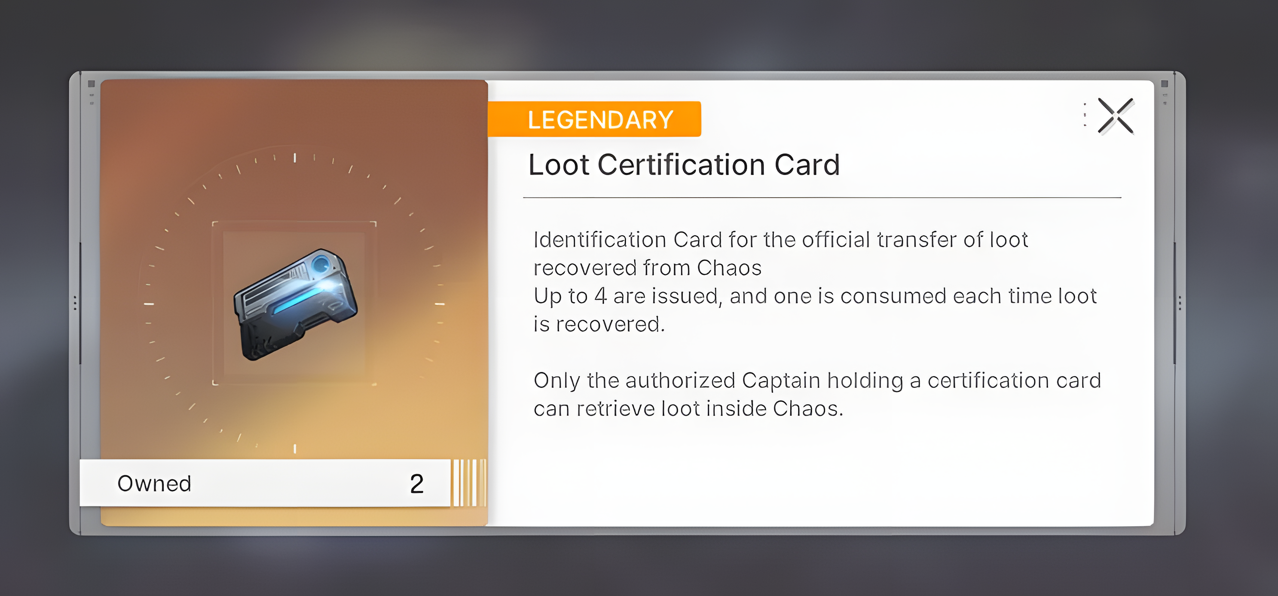 Loot Certification Cards