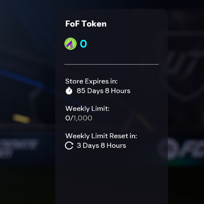 Weekly limit for FoF tokens in FC 26