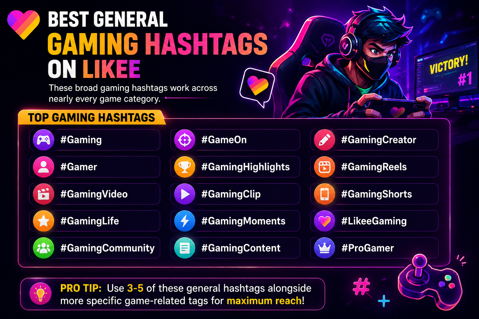 Likee Best Gaming Hashtags