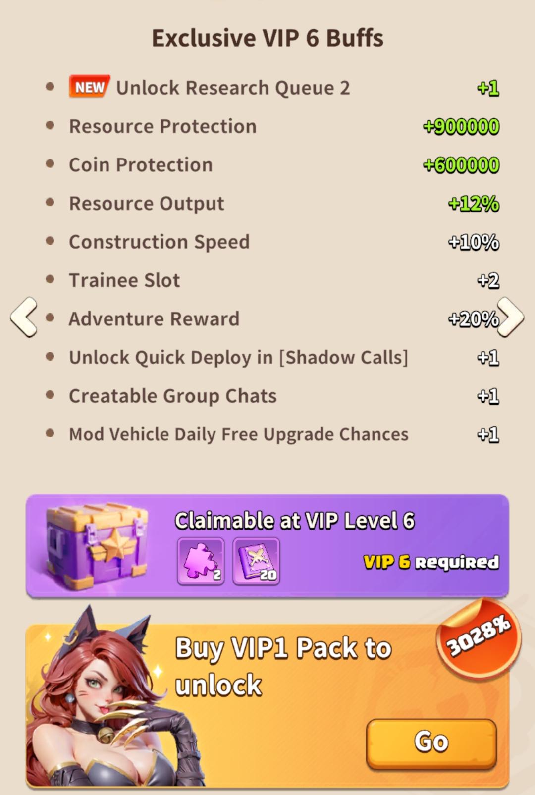 Dark War Survival VIP 6 unlock with dual research queues