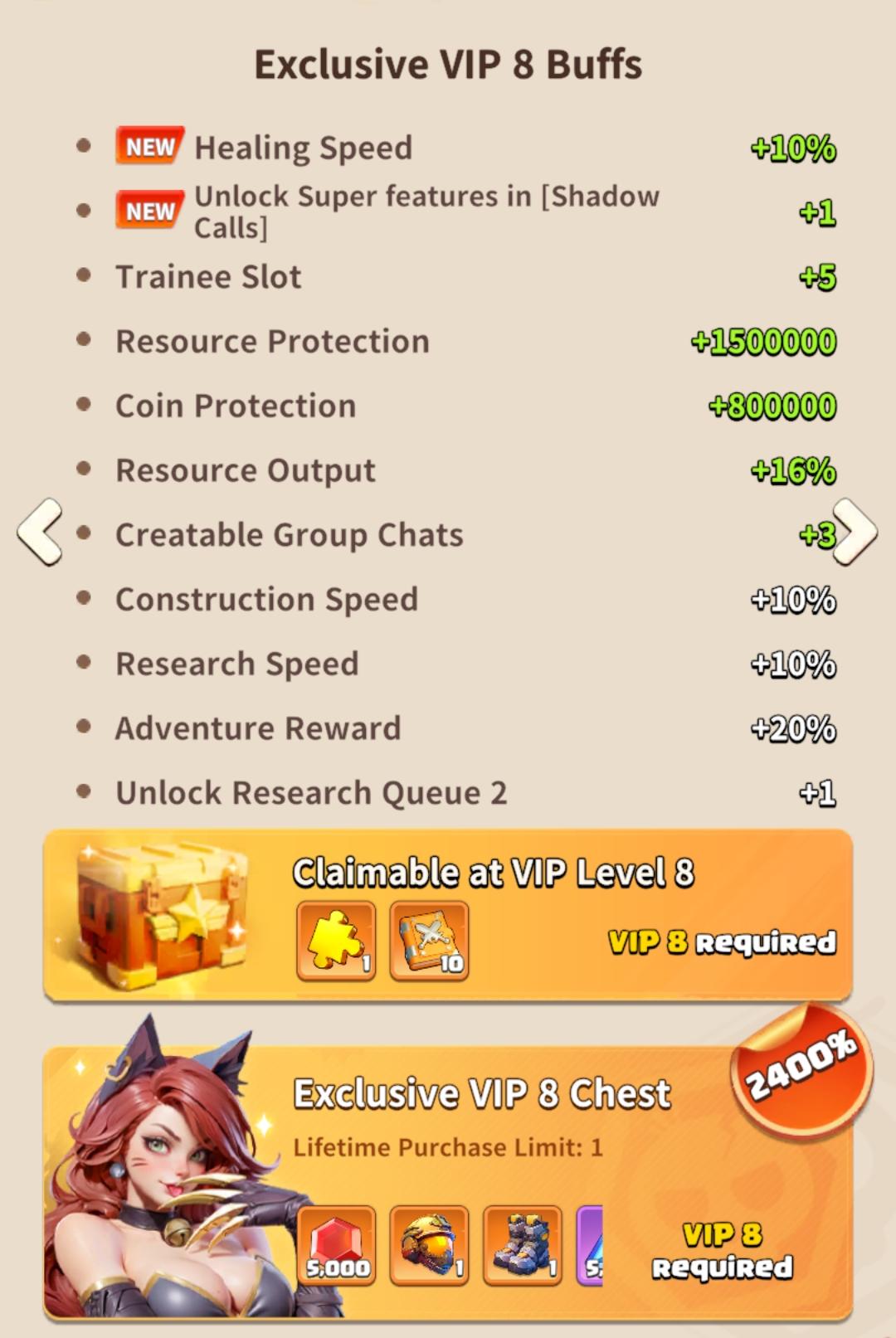 Dark War Survival VIP 8 enhanced troop training capacity