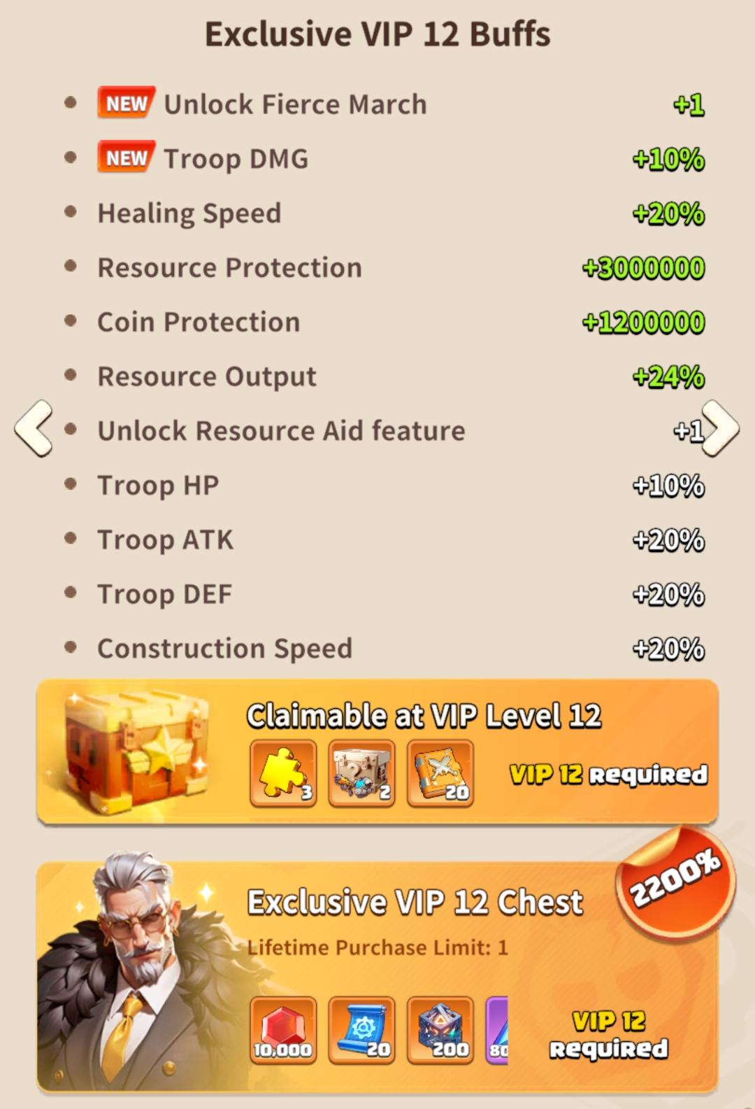 Dark War Survival VIP 12 auto-accelerate feature for faster progression