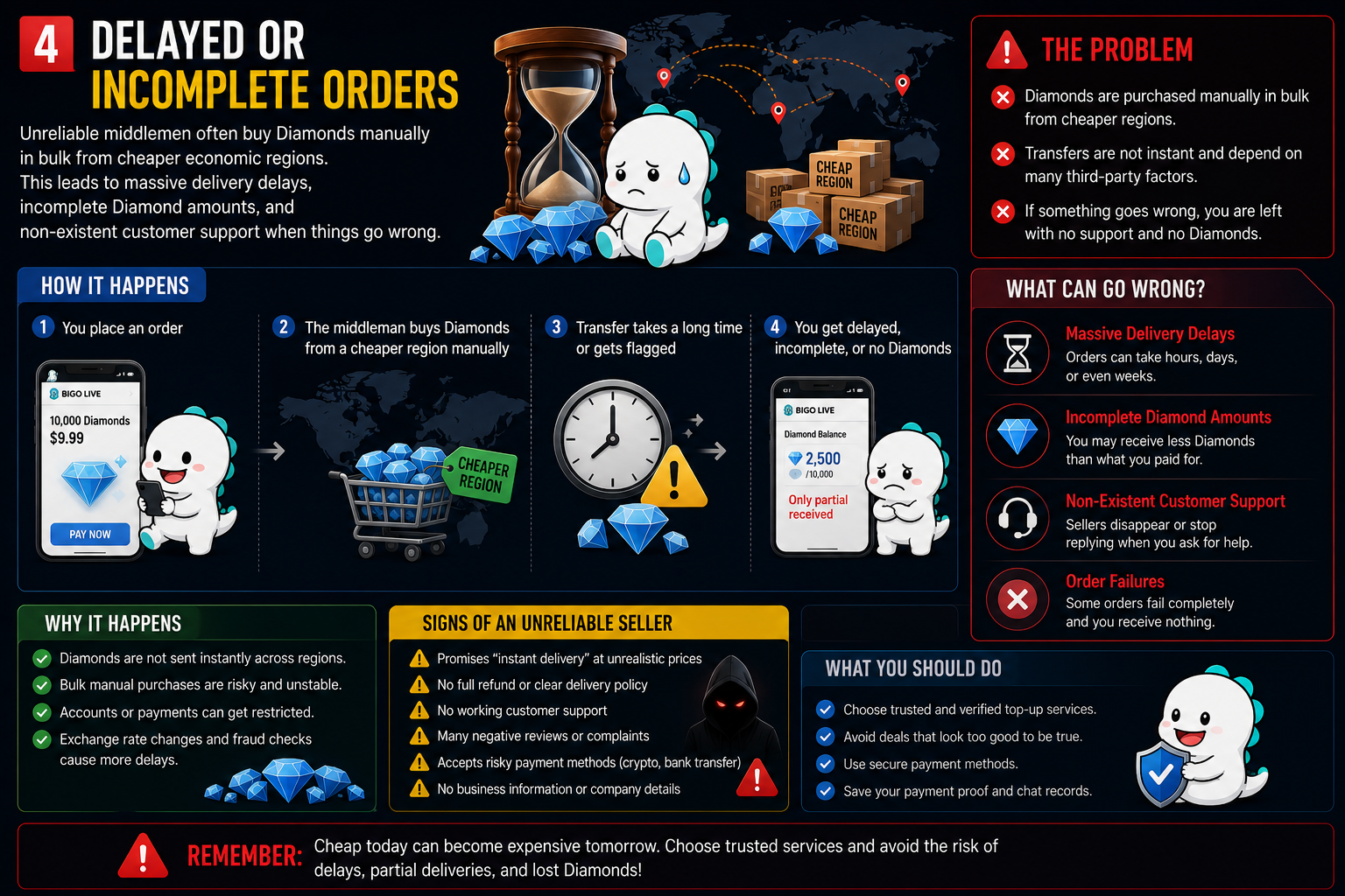 Delayed or Incomplete Orders