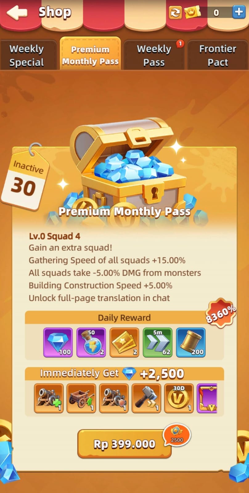 Last Asylum Plague Monthly Pass Rewards