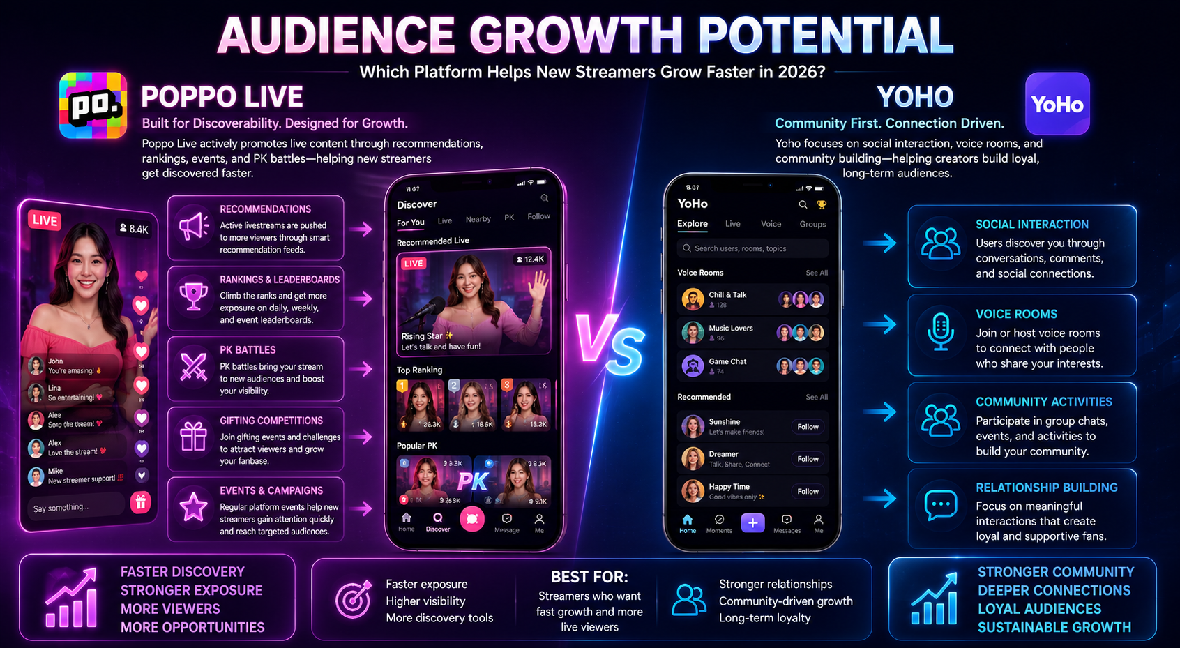 Poppo Live - Yoho- Audience Growth