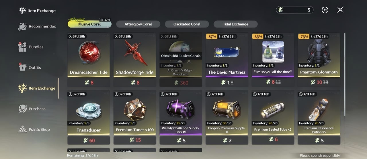 Wuthering Waves Collab Exchange Shop