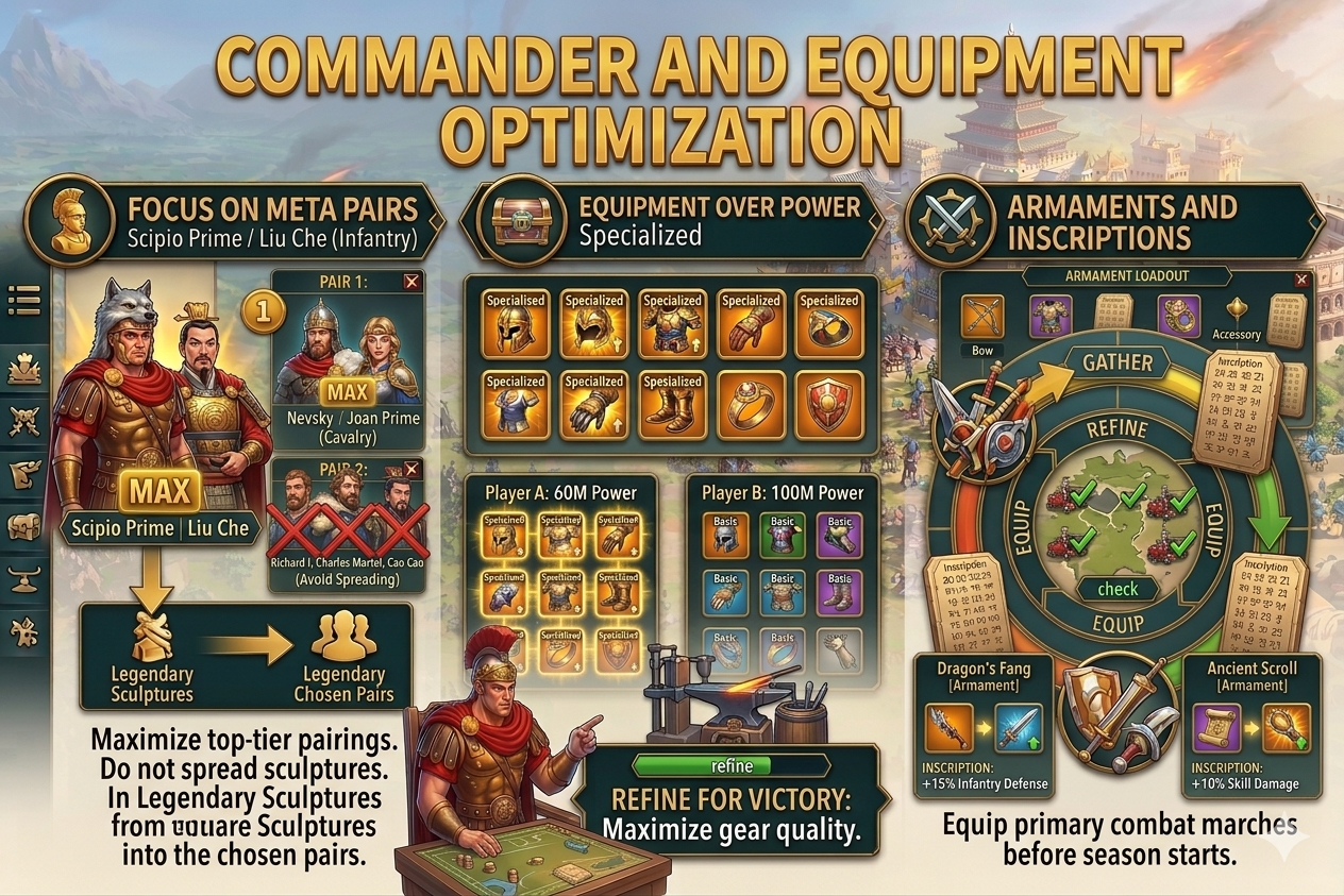 Commander and Equipment Optimization