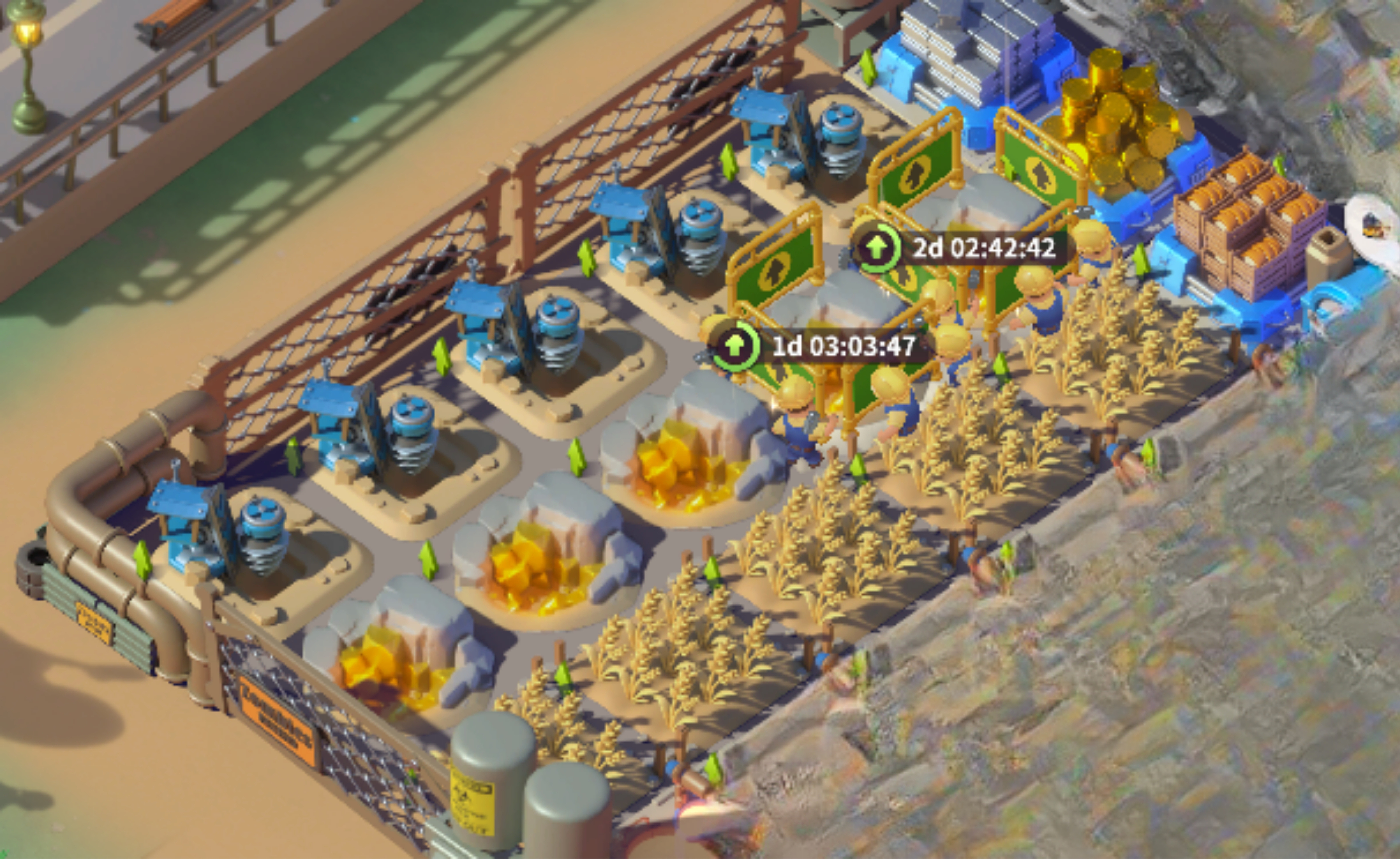 Food, Iron, Gold Mines