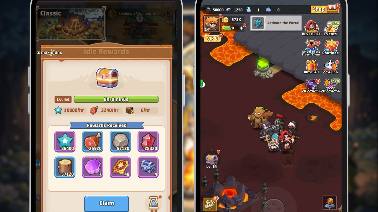 Adventure Mode Idle Rewards