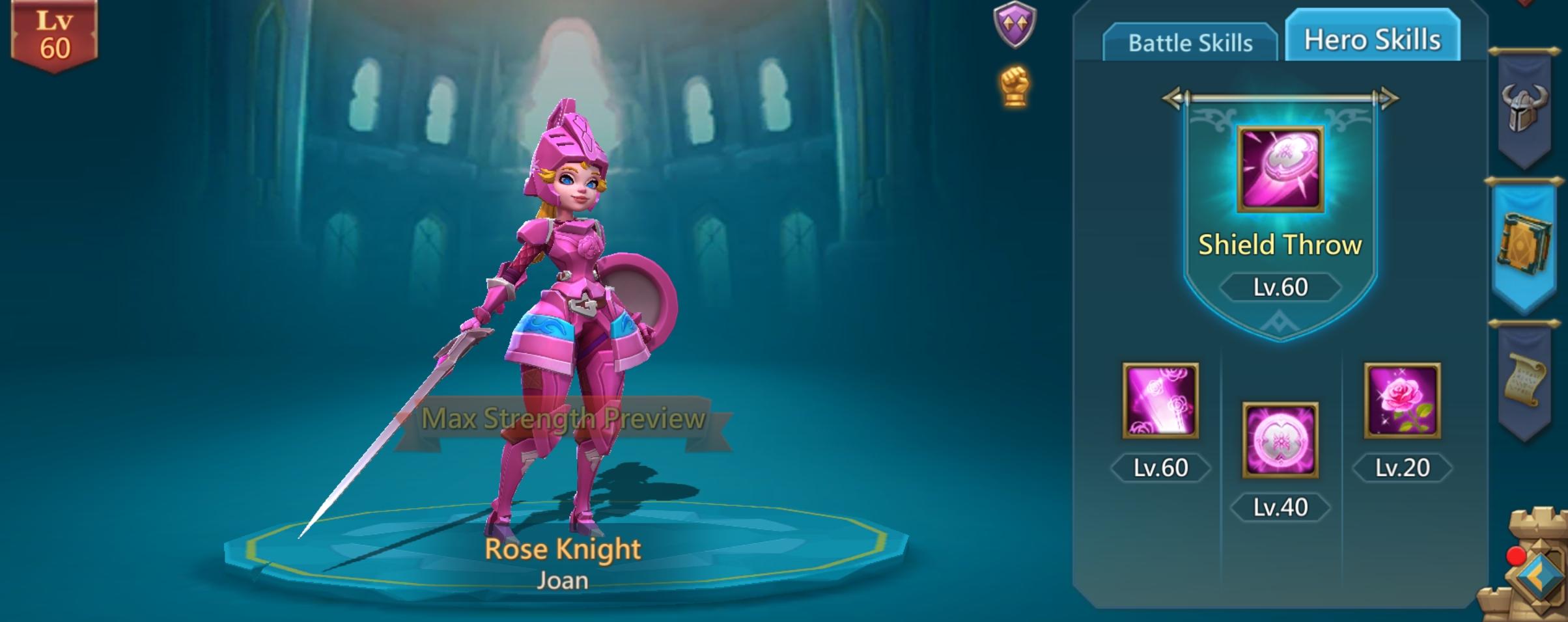 Lords Mobile Rose Knight as the best F2P hero to build first in the hero tier list