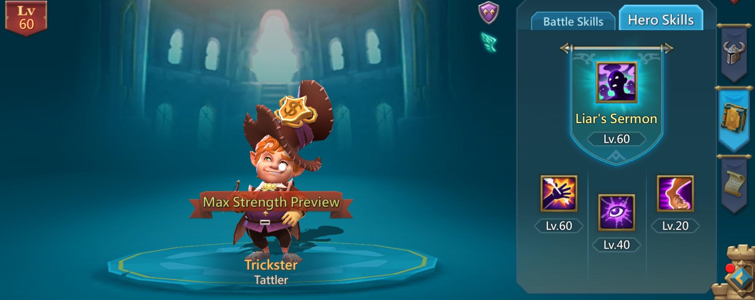 Trickster S-Tier hero in Lords Mobile