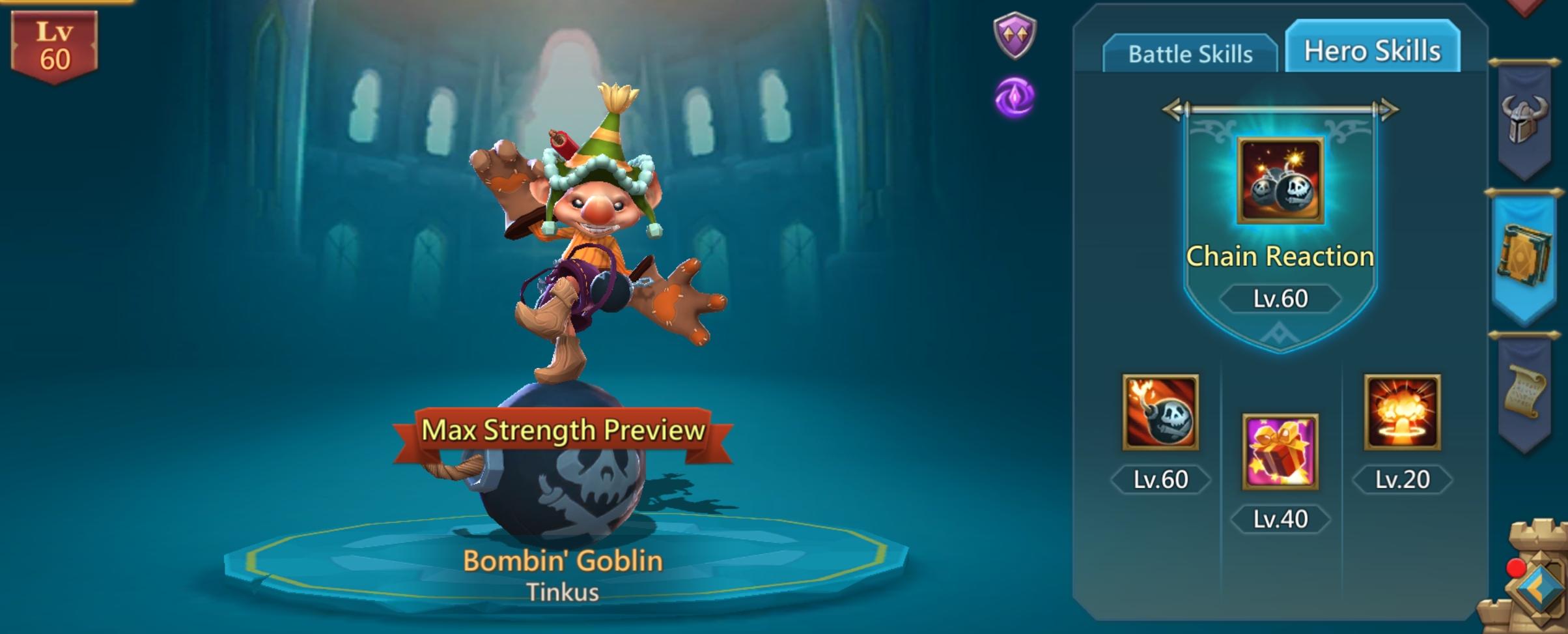 Lords Mobile Bombin Goblin as an A-Tier hero