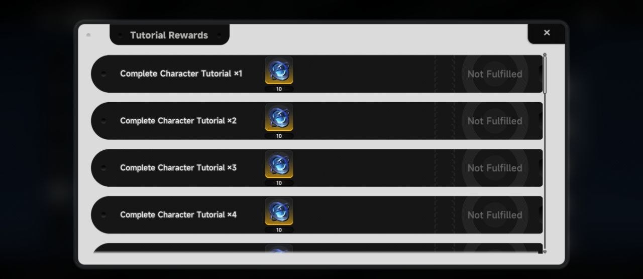 NTE Tutorial Rewards