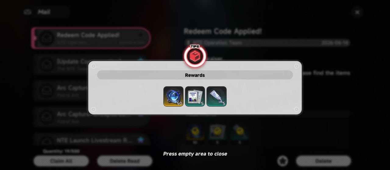 NTE Redemption Code Reward