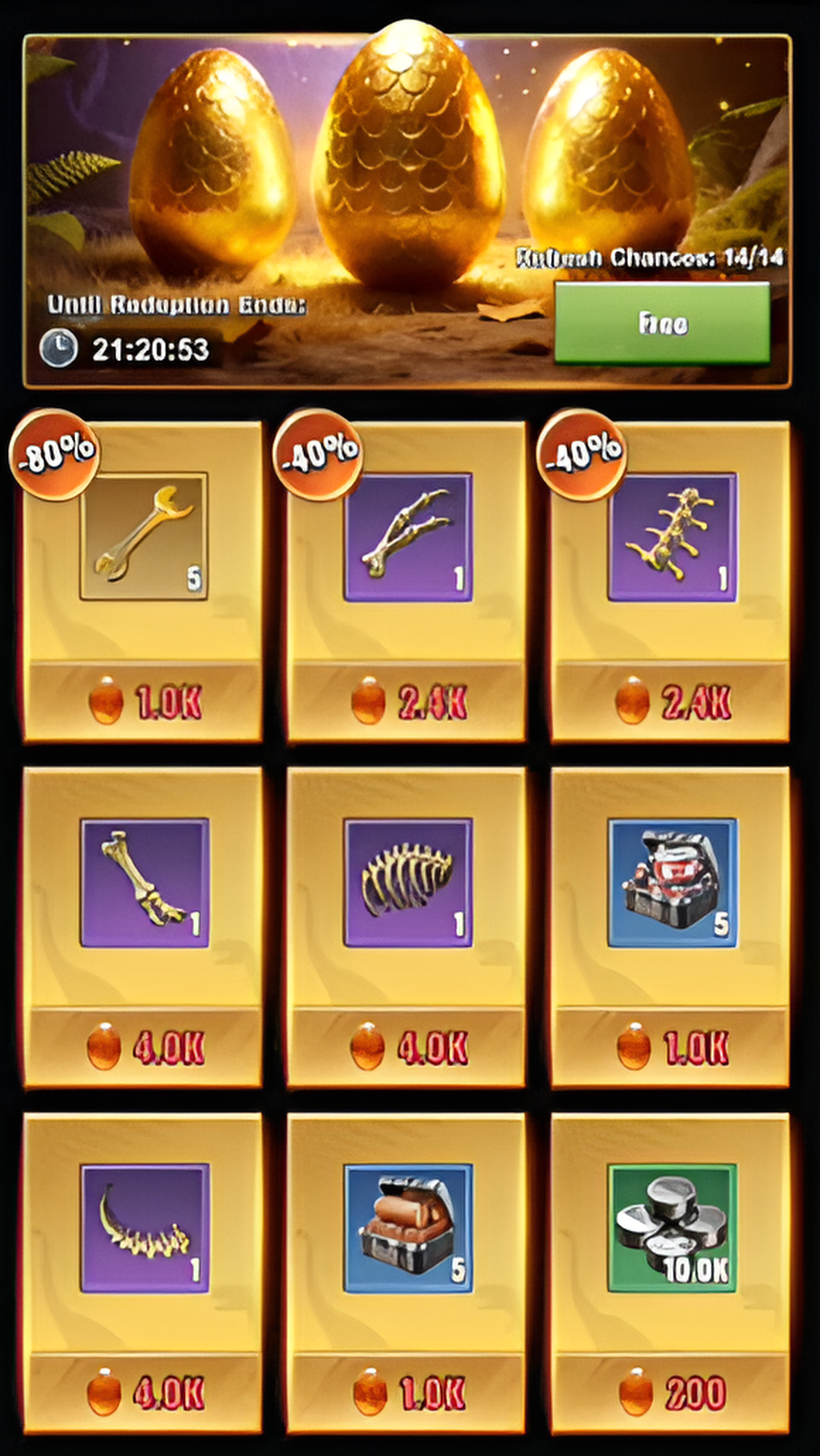 Bio Institute Shop free refresh option with full weekend inventory and 14 refresh chances in Last Z Survival Shooter