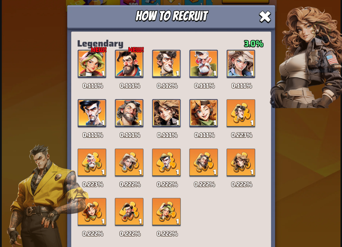 Last war: Survival Characters