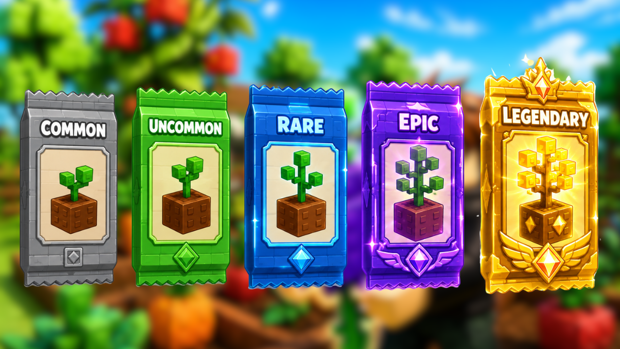 Roblox Grow a Garden Seed Tiers Illustration