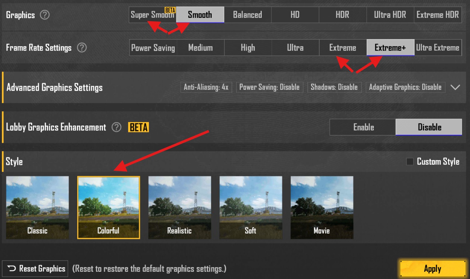 PUBG Mobile Graphics Settings for Mid-Range Devices