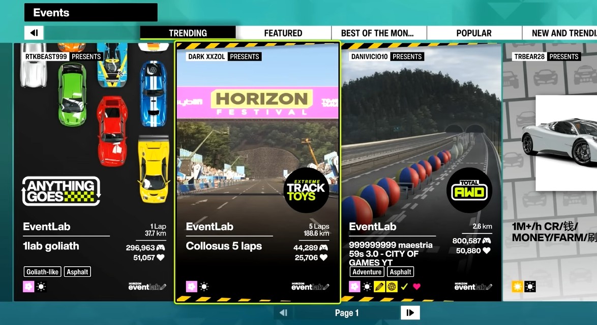 EventLab tracks Forza Horizon 6