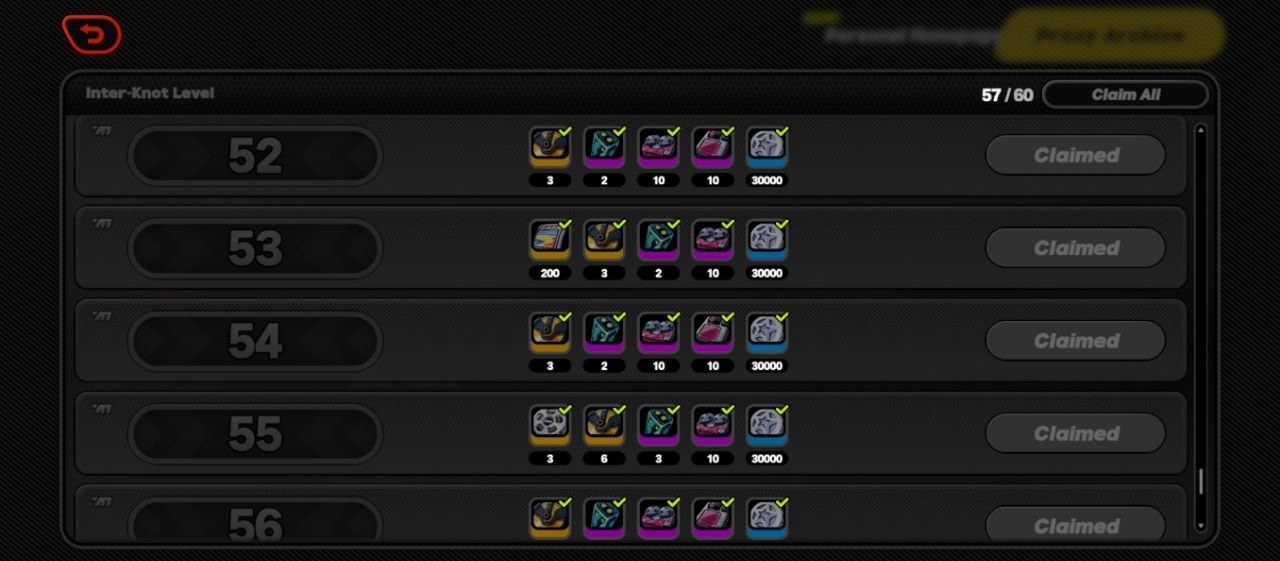 Inter-knot Level Rewards