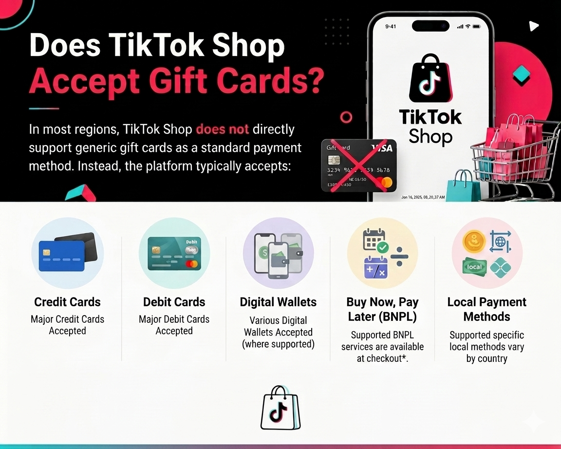 Does TikTok Shop Accept Gift Cards?
