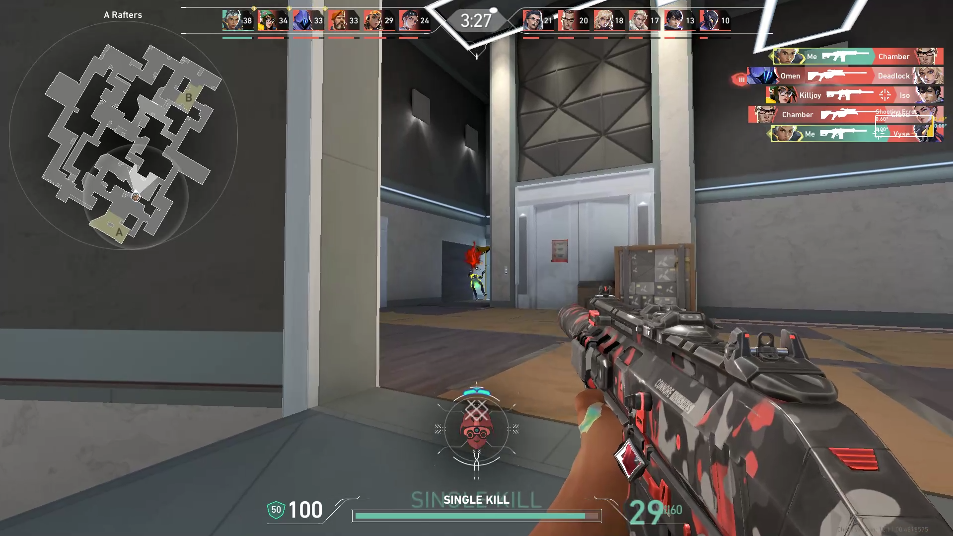 Securing a kill in a Deathmatch while applying crosshair placement under pressure