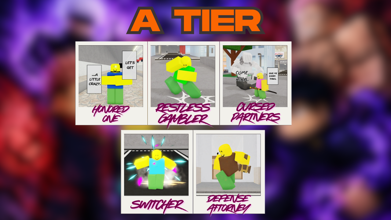 A Tier jujutsu Shenanigans Characters Illustrtion