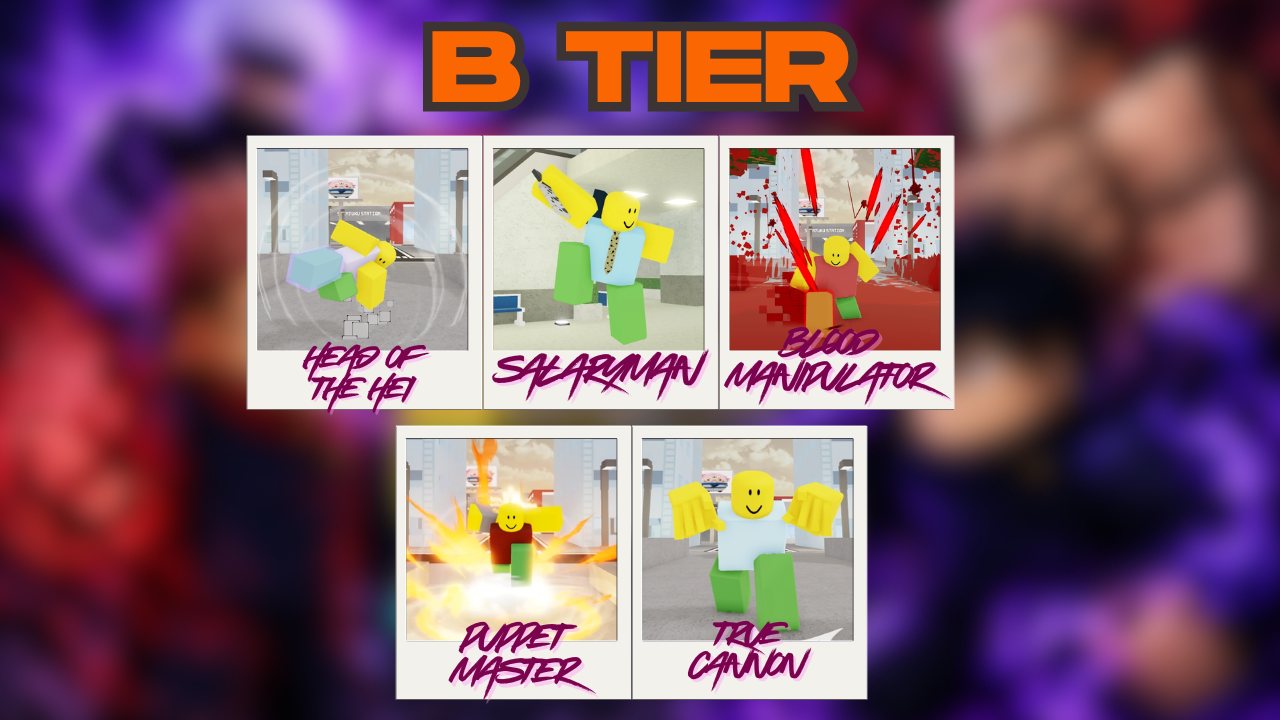 B Tier jujutsu Shenanigans Characters Illustrtion