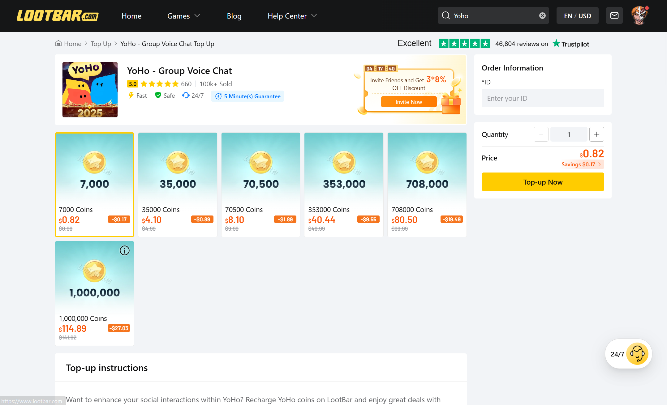 LootBar Recharge Yoho Coins