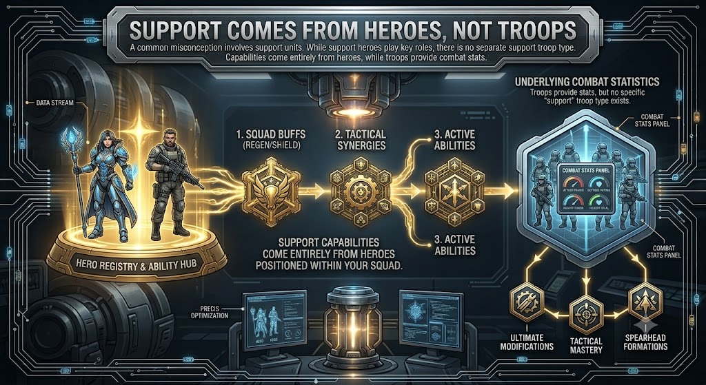 Support Comes From Heroes, Not Troops