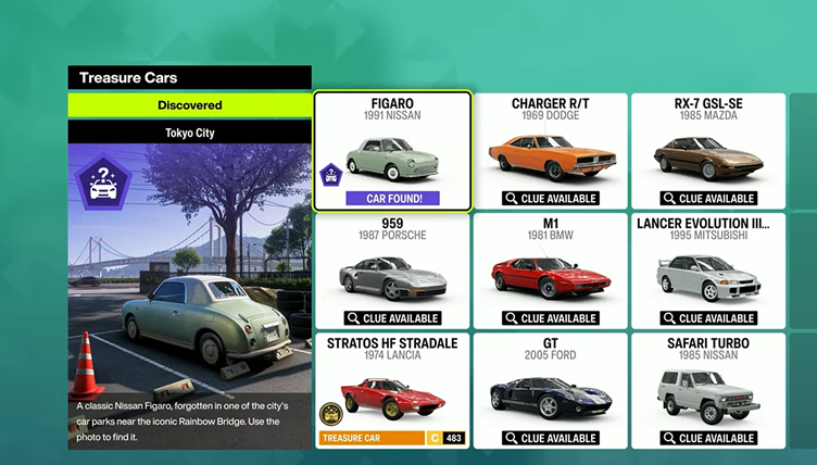 Treasure Cars in Forza Horizon 6