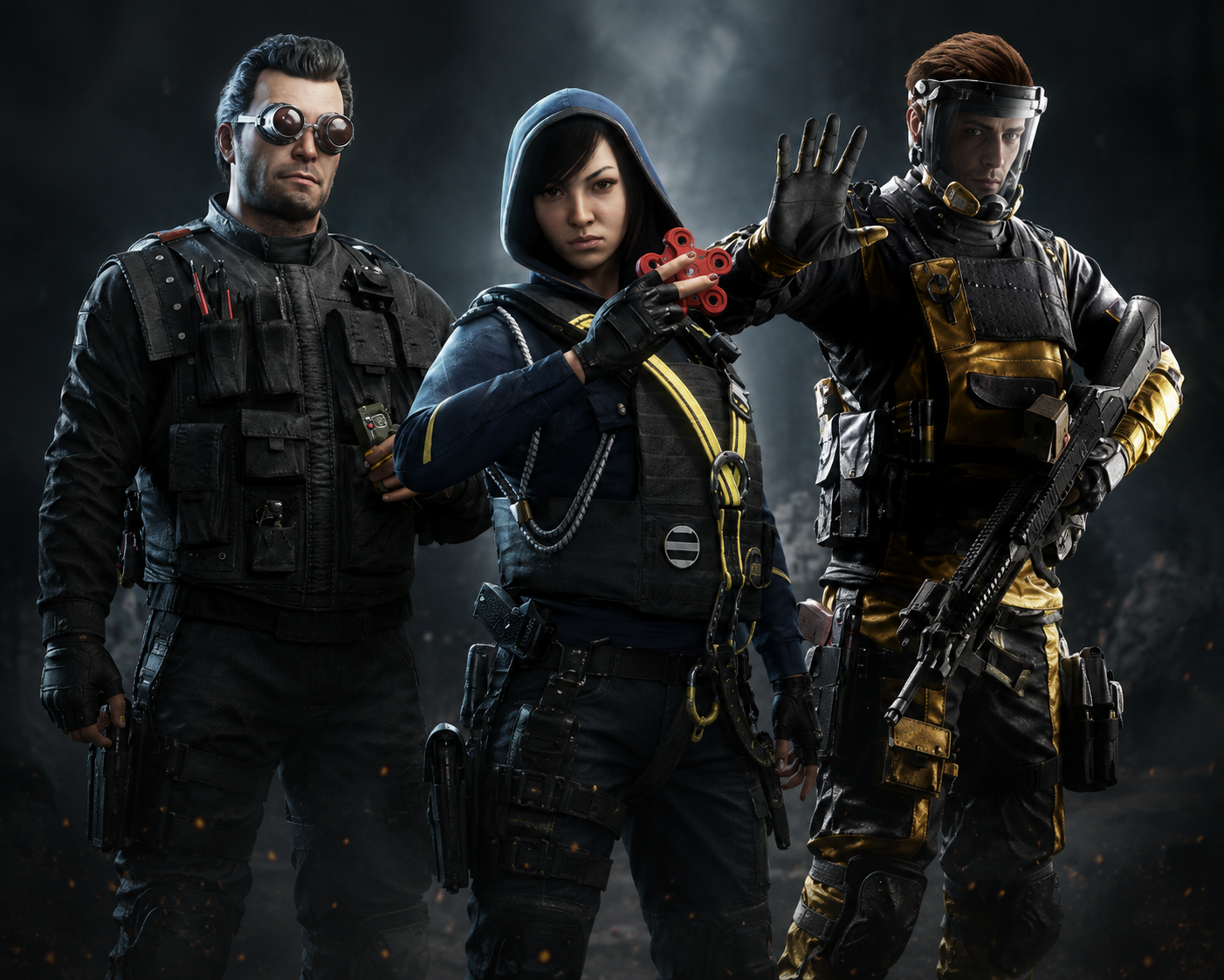 team operator with lion
