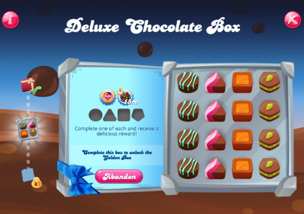 Candy Crush Saga Deluxe Chocolate Box rewards for free Gold Bars and boosters