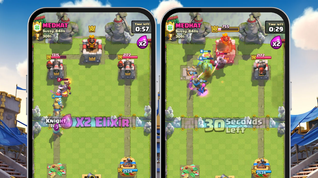 Clash Royale x2 Elixir in 60 Second