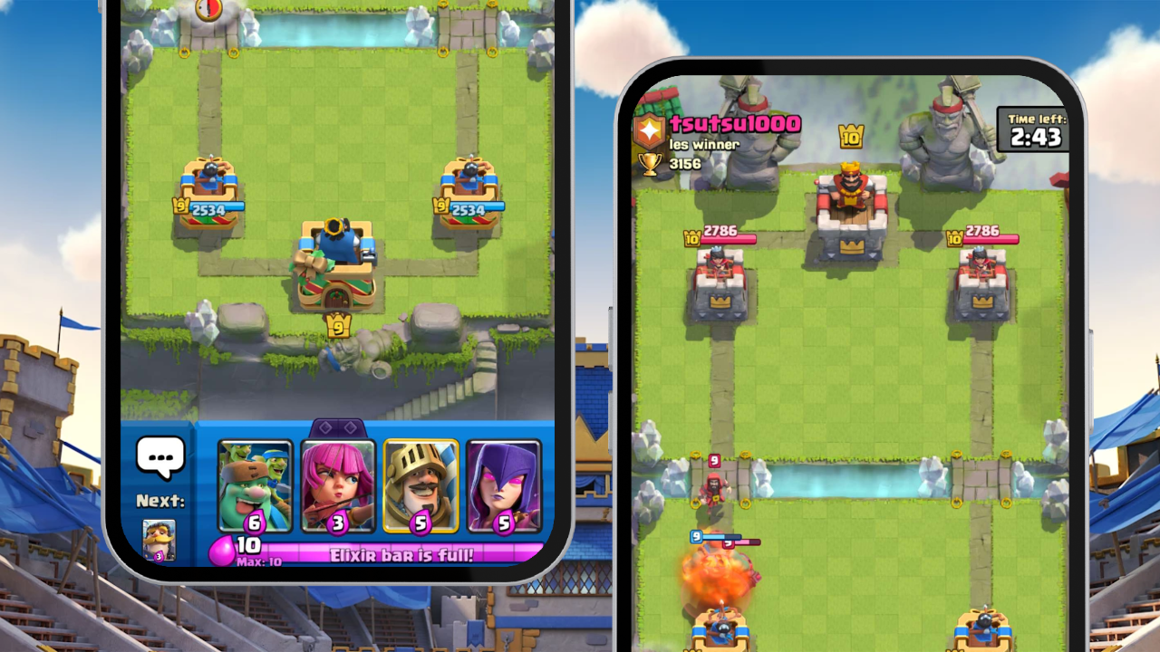 Clash Royale ingame Showing Elixir Bar is Full at 10
